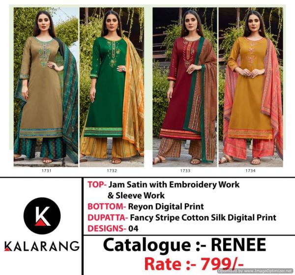 Kalarang Renee Designer Jam Satin Dress Material